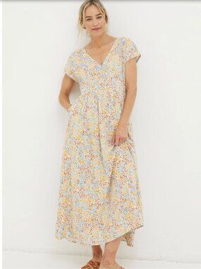 FatFace Rae Linen Blend Midi Dress